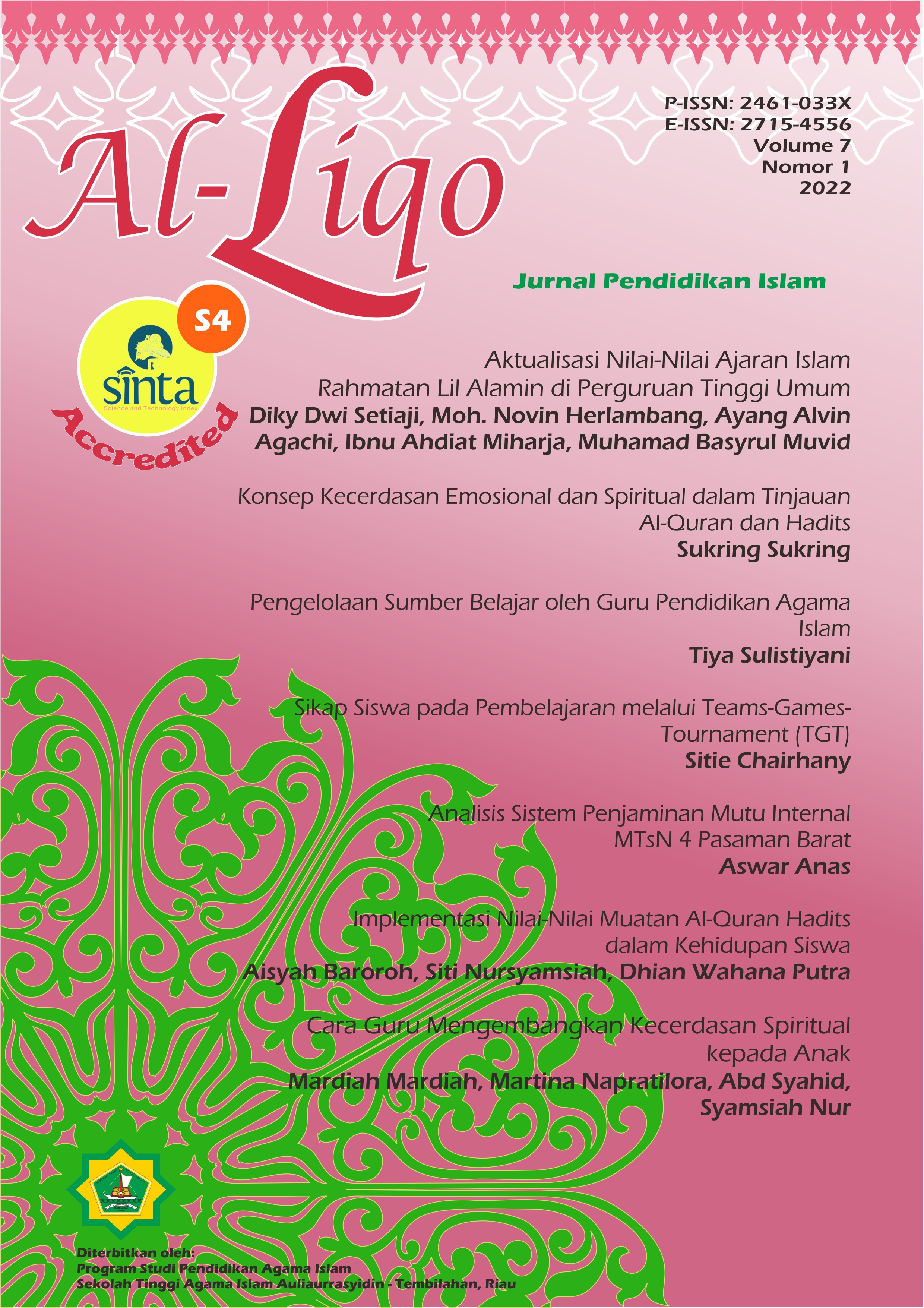 Al-Liqo: Jurnal Pendidikan Islam