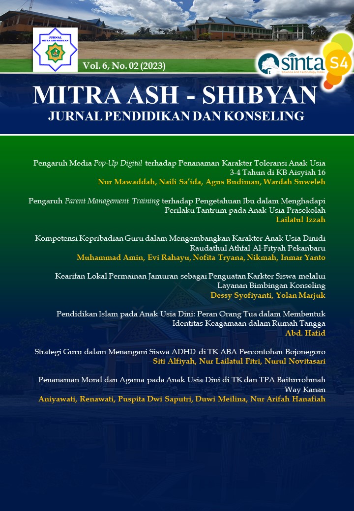 					View Vol. 6 No. 02 (2023): Mitra Ash-Shibyan: Jurnal Pendidikan dan Konseling
				