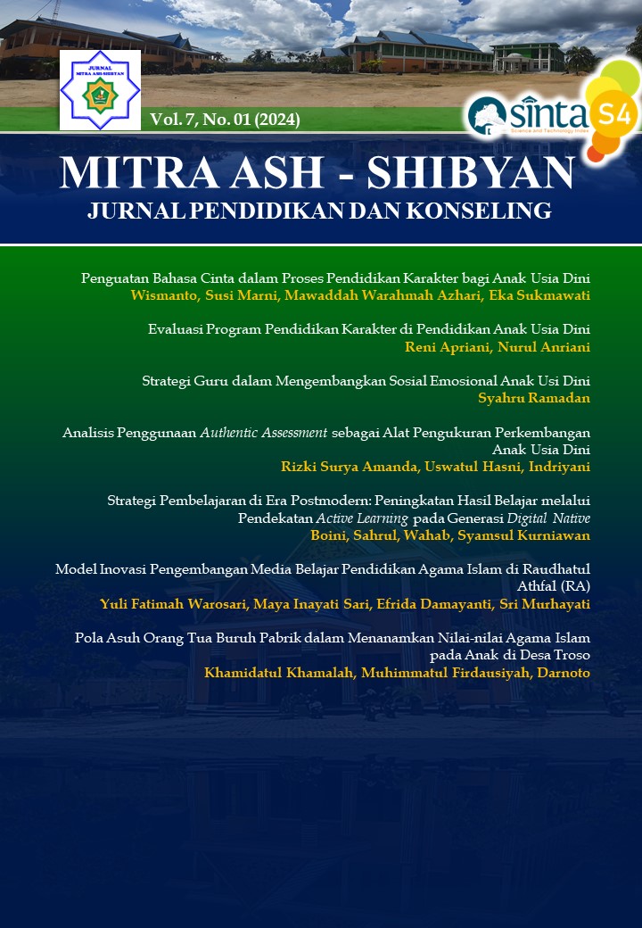 					View Vol. 7 No. 01 (2024): Mitra Ash-Shibyan: Jurnal Pendidikan dan Konseling
				