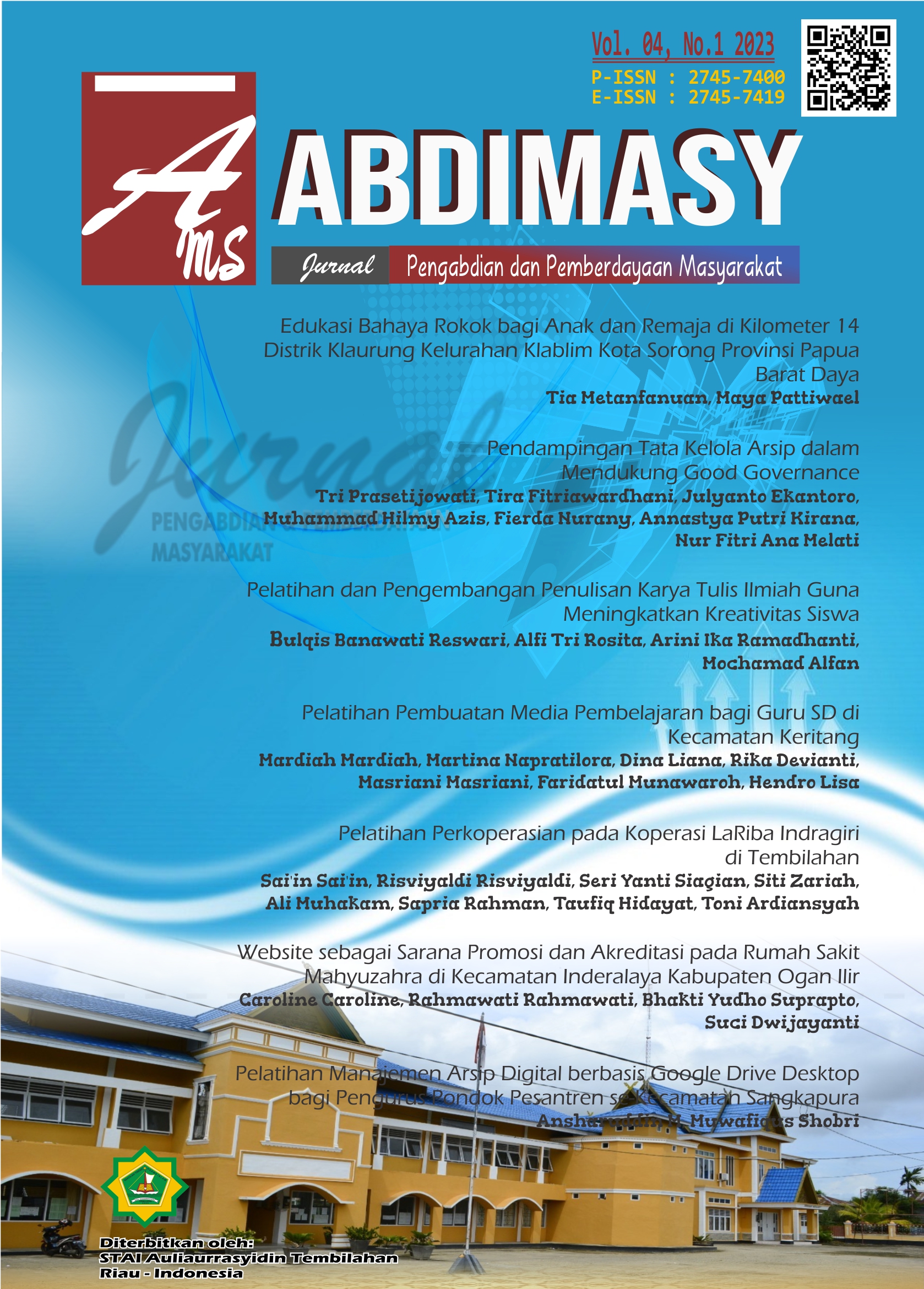 					View Vol. 4 No. 1 (2023): ABDIMASY: Jurnal Pengabdian dan Pemberdayaan Masyarakat
				